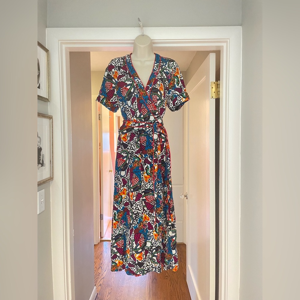 Veronica Beard Serena Multicolor Patterned Wrap M… - image 2